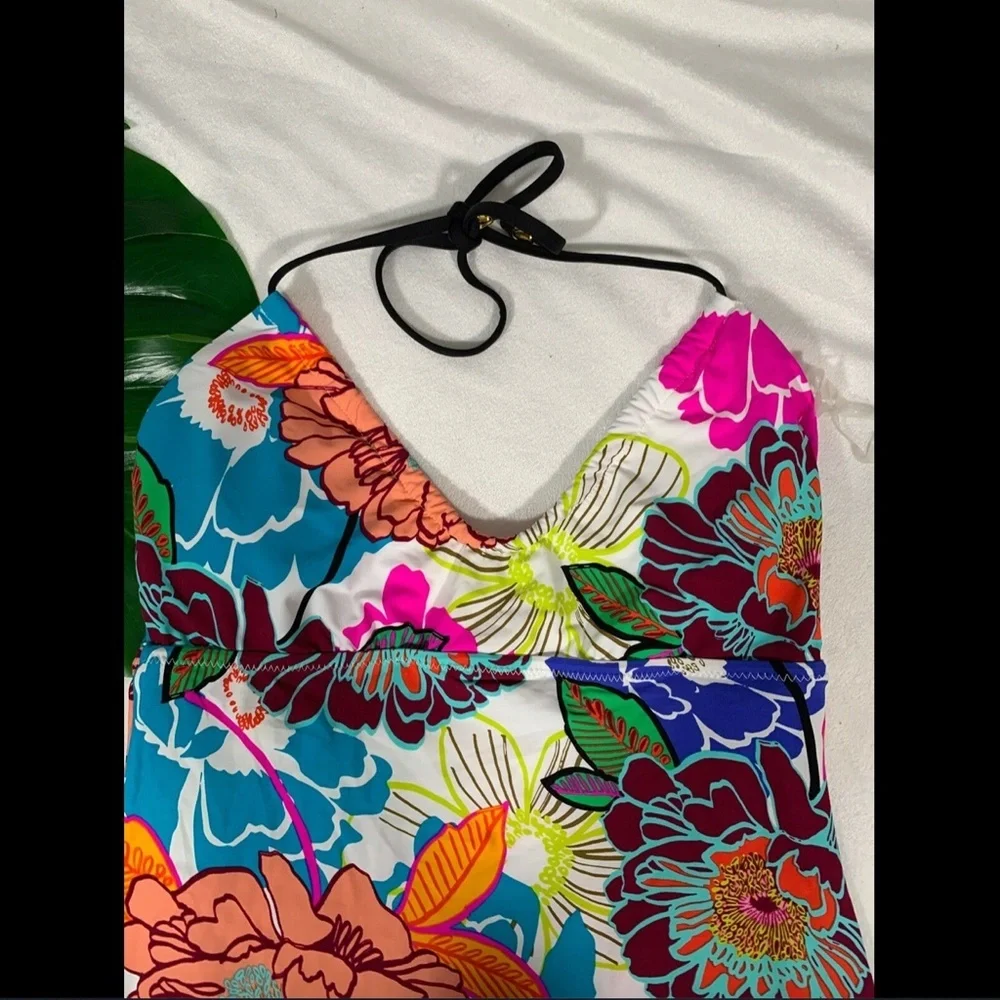 NEW $98 Trina Turk Tankini Top‎ Multi Color Floral [ SZ 6 ]